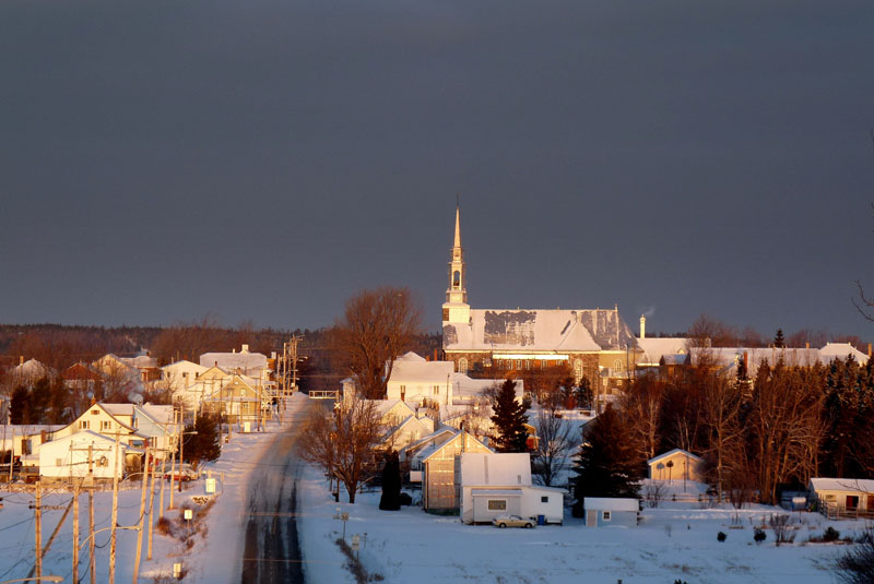 Vue du village de décembre (Photo : © MRC de Rivière-du-Loup)