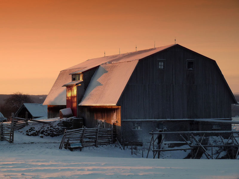 Grange : Paysage de décembre (Photo : © MRC de Rivière-du-Loup)